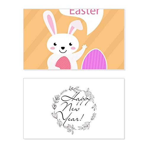 Tarjeta de felicitación de Pascua de diseño original con conejo y huevo festivo