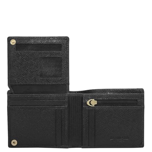 Image of Da Milano RFID Protected Leather Wallet for Men with Card Slot - Black