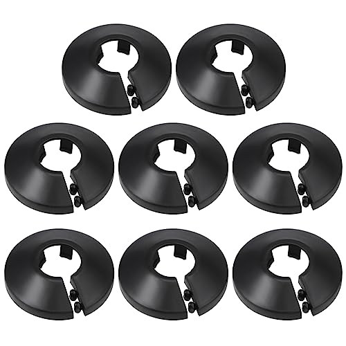 DDKY 8 Piezas Cubre Radiador,Cubre Radiador Rosetón,Cubre Tubo Radiador,Cubre Tubo Radiador,Cubre Tubo Radiador Collares Plásticos-Negro