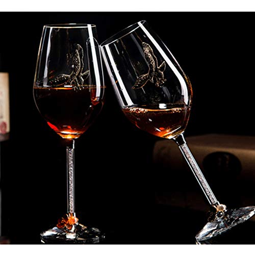 Copas de champán de cristal transparente con mango de vino alargado 7