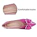 Rosered Flats Shoes Women Comfortable Leather Pointed Toe Flats Dress Shoes Bow Memory Foam Insole Slip on Work Flat for Women Size 8.5