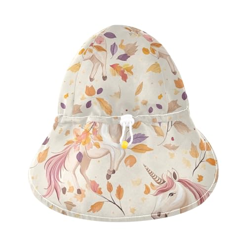 Kid Sun Hat Baby Boys' Hat Toddler Girl UPF 50 Neck Flap Traveling Camping Hat Cartoon Cute White Unicorns3