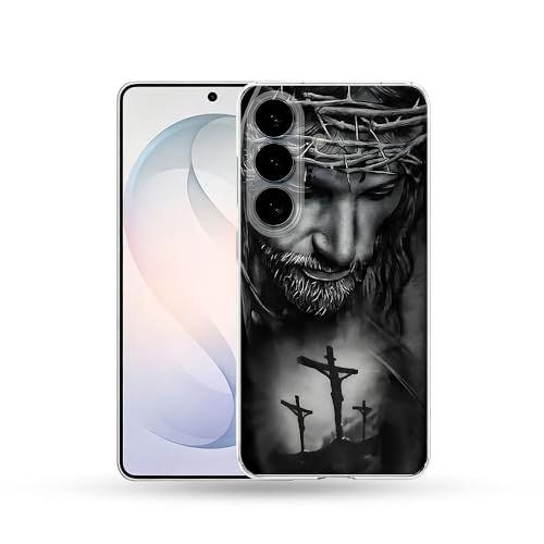 Coque Samsung S26 antichoc motif Jésus avec bords transparents fins