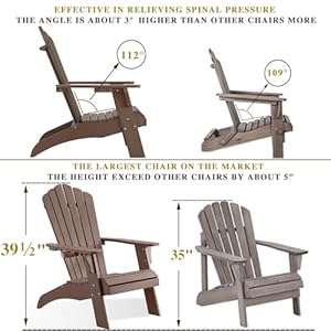 Psilvamadirondackchairoversizedpolylumberfirepitchairwithcupholder350lbssupportpatiochairsforgardenweatherresistantoutdoorsseatingrelaxinggiftforfathermother4brown Urban Country Home Decor Psilvam adirondack chair oversized poly lumber fire pit chair with cup holder 350lbs support patio chairs for garden weather resistant outdoors seating relaxing gift for father mother 4 brown urban country home decor