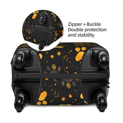 Luggage Cover Protector - Golden Dog Paw Print Suitcase Covers for Luggage Fit 25-28 Inch Suitcase3