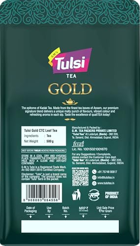 Image of Tulsi Gold Tea CTC Leaf 500g - Premium Assam Chai Patti | Superior Tea Powder