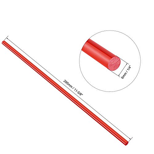 Image of uxcell Acrylic Round Rod,Colorful,1 /4 inch Diameter 11-5 /8 inch Length, Solid Plastic PMMA Bar Stick