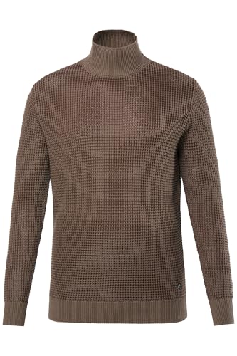 Pull col roulé haut de gamme en maille texturée JP 1880 grandes tailles