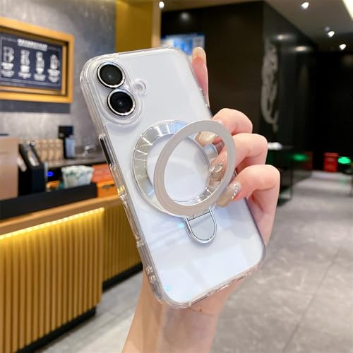Étui de téléphone transparent iPhone 15 14 13 Pro Max support caché