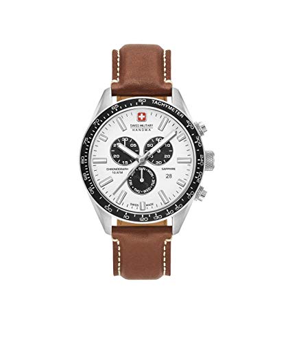Swiss Military Hommes Chronographe Quartz Montre avec Bracelet en Cuir 06-4314.04.001