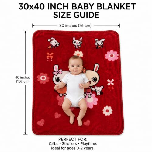 Image of VAS COLLECTIONS 280 GSM Baby Mink Blanket, Ultra Soft Warm Plush Cozy Blanket for Newborn Baby, Infants, Kids & Toddlers, Lightweight Comfortable Baby Blanket, 30 x 40 Inches (76 x 102 cm) - Ruby Red