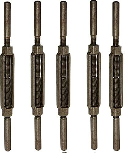 Indusco 93900336 Self-Colored Drop Forged Galvanized Steel Stub End Turnbuckle, 5200 lbs Working Load Limit, 3/4" Threaded Diameter x 6" Take-Up, 17"