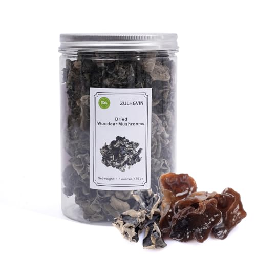 ZULHGVIN Black Fungus Mushrooms Dried Wood ear Mushrooms organic In-season picking naturally air dry 5.5oz(156g)