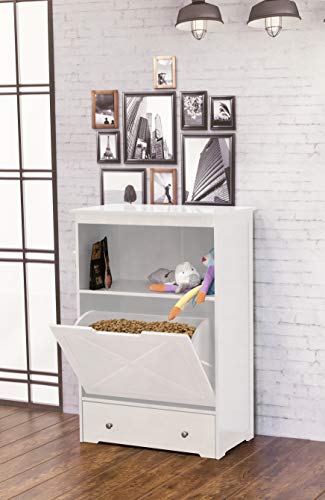 zoovilla Windsor Pet Feeders with storage - dog bowl stand, pet feeder station, White - Image 4