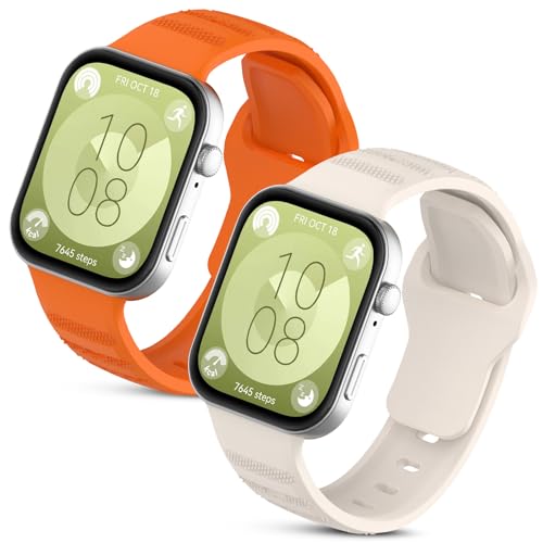 Xisair 2 Replacement Watch Bands Compatible with Huawei Watch Fit 3/4 Silicone Strap, Casual Sports, Breathable Classic Straps, Unisex