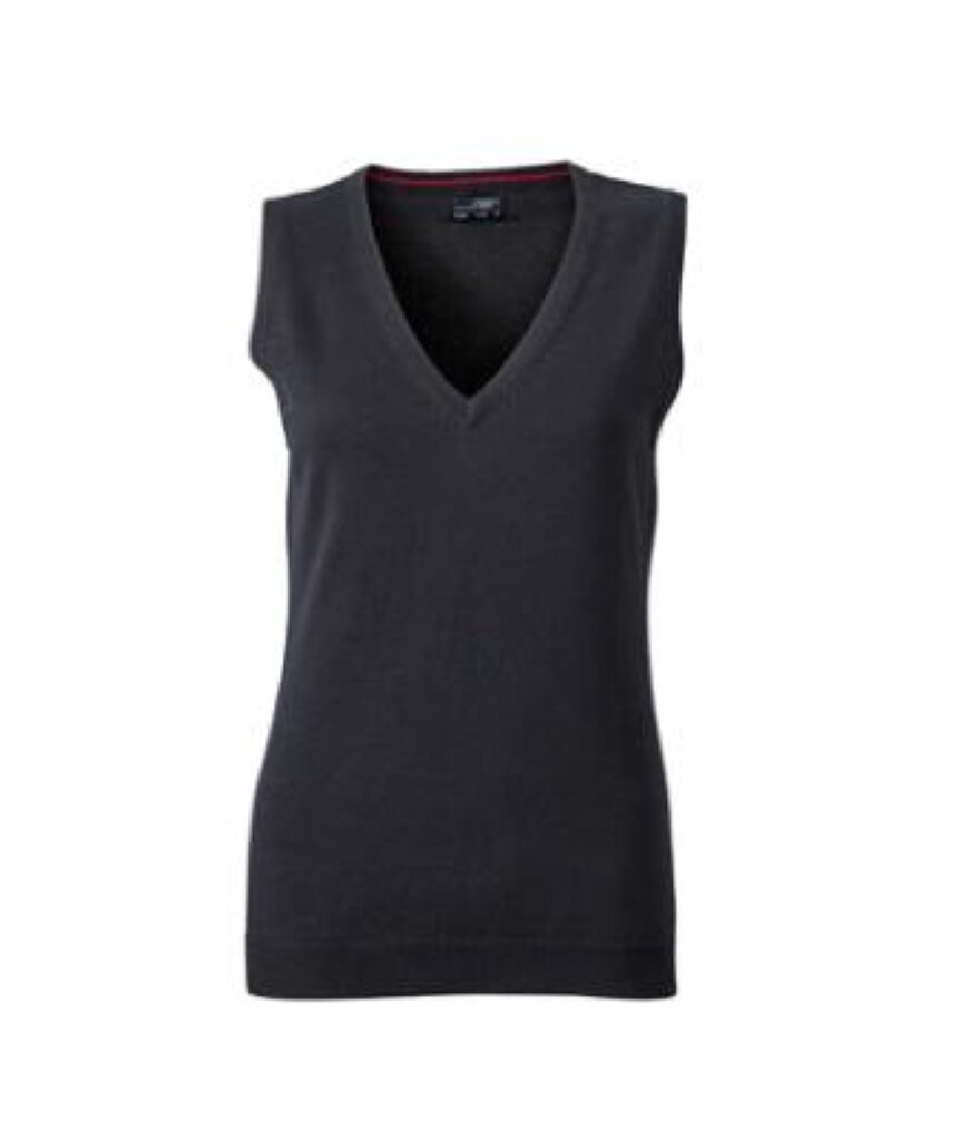 James & Nicholson Women's Black Ladie's Classic Cotton Sleeveless Pullover (S, )