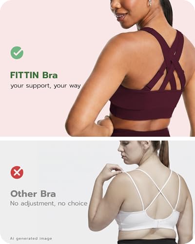 Image of FITTIN Adjustable Sports Bra for Large-Bust: Adjust Support for Workout | No More Settling Dial in Your Perfect Fit Full Coverage No Spillage for Gym & Yoga - for C-DDD Cup Plus Size Large Bust Women