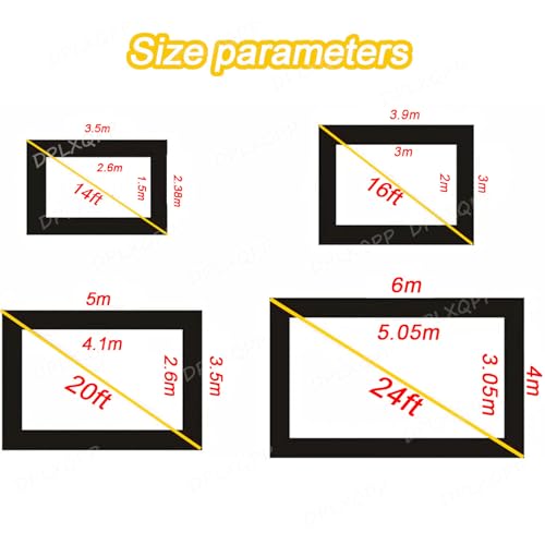 Pantalla Inflable Portátil para Proyector, Pantalla de Película al Aire Libre con Bolsa de Transporte y Soplador, Diseño Translúcido Doble Cara para Visualización Frontal y Trasera, Sin Arrugas, Perfecta para Picnics y Fiestas en la Piscina (14 ft) miniatura 6