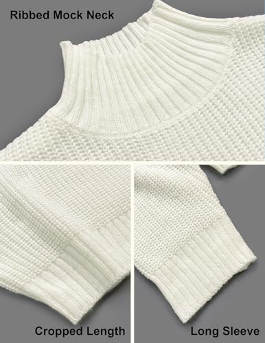Image of Libsorge Womens Oversized Mockneck Cute Cable Knit Sweater Winter Fall 2025 Ladies Dressy Casual Lightweight Pullover Tops