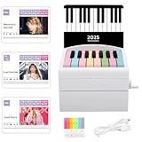 Klavierkalender 2025 - Mini Piano mit 52 Notenpunkten - Ganzjährige musikalische Reise für Fans, Familie und Freunde | Multifunktions-Dekorations- & Übungswerkzeug (weiß)