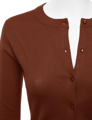 Image of LALABEE Women's Crew Neck Gem Button Long Sleeve Soft Knit Cardigan Sweater