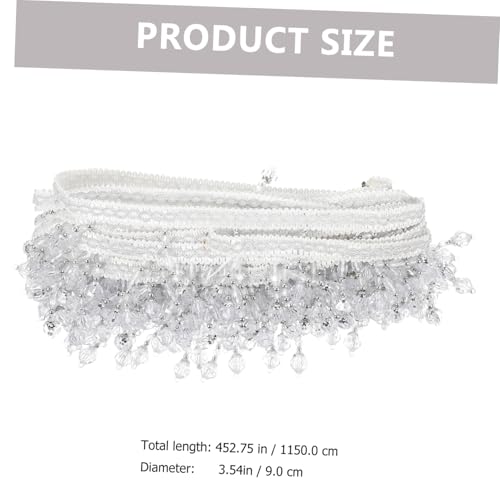 Franges perlées Mipcase 9 cm pour rideaux au design raffiné blanc