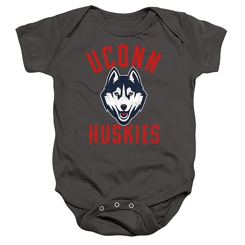 University of Connecticut Official Huskies Logo Unisex Infant Snap Suit for Baby,Charcoal, 6 Months