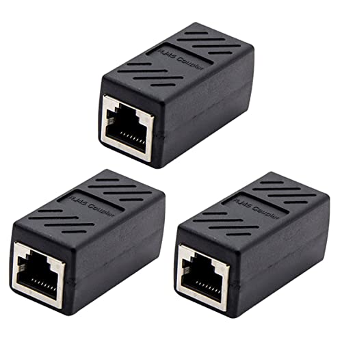 EXCEART 3Piezas Conector Ethernet Acoplador de Compatible con para Extensión de Cables Conectividad Estable hasta