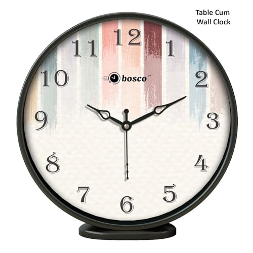 Image of Modern Black & White Wall Clock Silent Non-Ticking Analog Quartz Desk & Wall Clock for Living Room, Bedroom and Study Table-BWC-1208