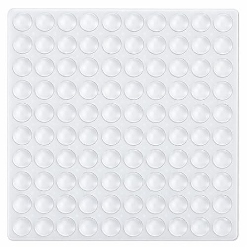 100pcs Soft Close Dampers Transparent Small Silicone Rubber Bumper Pads with Rubber Feet Adhesive Door Stop Anti Slam for Kitchen Cupboard Doors Walls Refrigerators - 8x4mm
