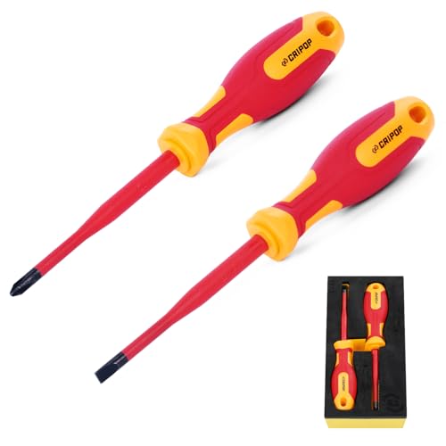 CRIPOP 2 PCS Slim Insulated Screwdrivers