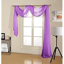 Decotex Premium Quality Sheer Voile Scarf Valance for Home & Event Designs 54" X 216", Lilac