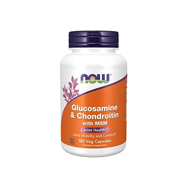 NOW Supplements, Glucosamine & Chondroitin with MSM, Joint Health, Mobility and Comfort*, 180 Veg Capsules
