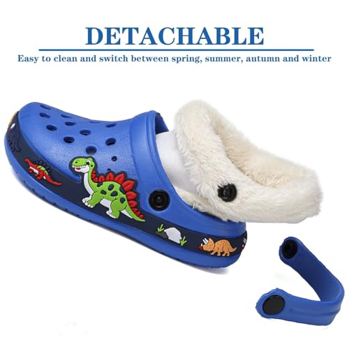 Image of Toddler Lined Clog Slippers Winter Garden Sandals Kids House Shoes Warm Slip On Sneakers Cartoon Slides for Boys and Girls Children Indoor Outdoor