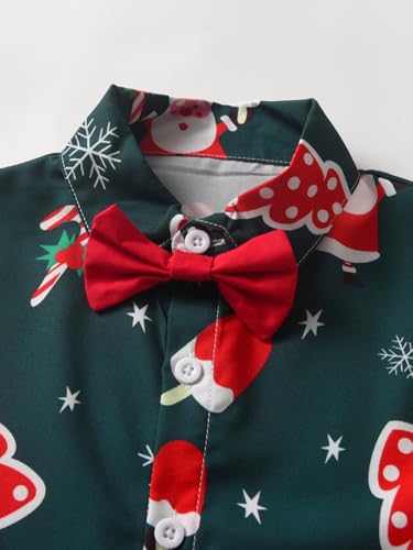 Image of Boarnseorl Baby Boys Pants Sets, Infant Long Sleeve Shirt + Pants + Bow Tie + Suspenders Outfits