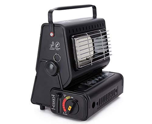 RSonic Gasheizung + 4x Gaskartuschen MSF-1a 227g ★ keramik gasstrahler heizung für Zelt Outdoor wohnwagen campingbedarf ★ Gaskartuschen Butan für Grill Lötlampe Campingkocher