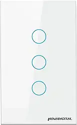 Interruptor Smart Wifi Inteligente Touch Nova Digital 3 botões Lite BR 4x2