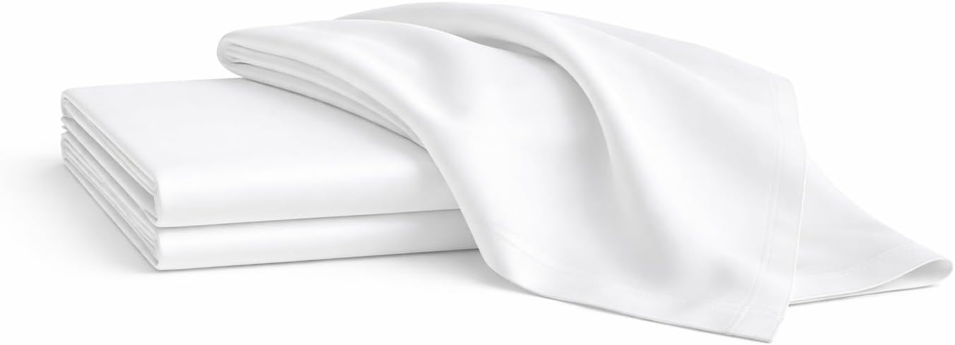 Bare Home Flannel Standard Pillowcases Set of 2-100% Cotton - Velvety Soft & Cozy - Double Brushed Heavyweight Flannel Pillowcases (Standard Pillowcase Set of 2, White)