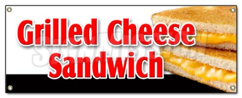 Grilled Cheese Sandwich Banner 18" X 48" Heavy Duty 13