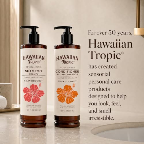 Hawaiian Tropic Shampoo and Conditioner Set, Silky Coconut, 13.5 fl oz Each - image 7