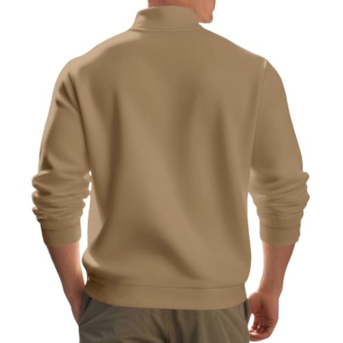 Men's Quarter Zip Pullover Fleece Lining Thermal Golf Sweatshirt Winter Long Sleeve Golf Shirts for Business Casual2