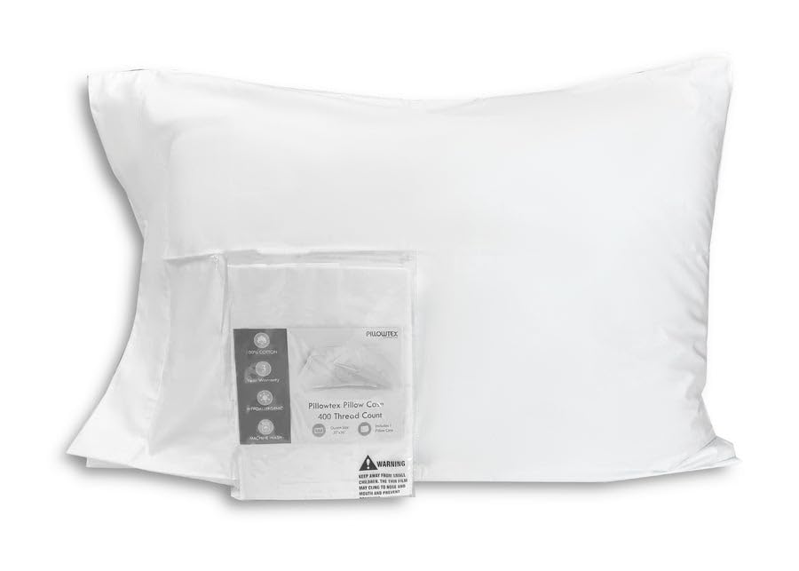 Pillowtex Cotton Pillowcase 400TC | 2 Pack Premium-Quality Cotton Standard Size