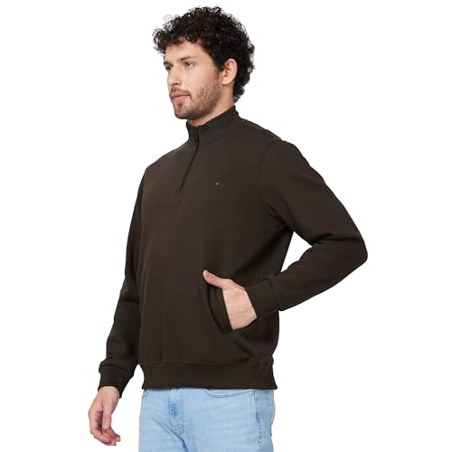 Image of Spykar Blended High Neck Full Sleeve Sweatshirt for Men
