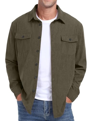 Camisa de pana para hombre de corte regular que soluciona el entretiempo 2