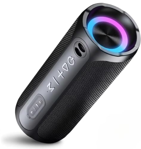 LENND Portable Bluetooth Speaker, IPX7 Waterproof, Wireless Speaker with Noise Cancell Mic, Big Sound and Deep Bass, 20Hrs, TWS Pairing, Bluetooth 5.3 Speaker with RGB for Home/Outdoor/Beach