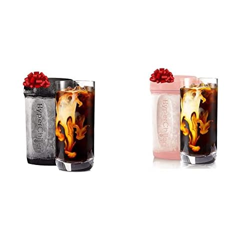 Bundle of HyperChiller HC3 Patented Iced Coffee/Beverage Cooler, 12.5 Oz, Black + HyperChiller HC2RG Patented Iced Coffee/Beverage Cooler, 12.5 Oz, Rose Gold, Reusable for Iced Tea, Wine, Alcohol Cover