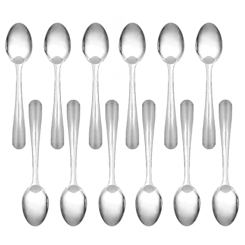 TrueCraftware- Set of 12 Stainless Steel Winsor Sugar Spoon 1.5mm Thickness- Silverware Flatware Cutlery Kitchen Tableware Set for Home and Restaurant for Stirring Coffee Dessert Cake Ice Cream