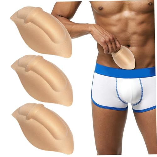 Obelunrp 3pcs Bulge Enhancer Männer, Schwammbulenverstärkungsunterwäsche, perfekt für Schwimmboxer, Slips, Tanga, Shorts, Packer für Trans Man, Enhancer -Männer