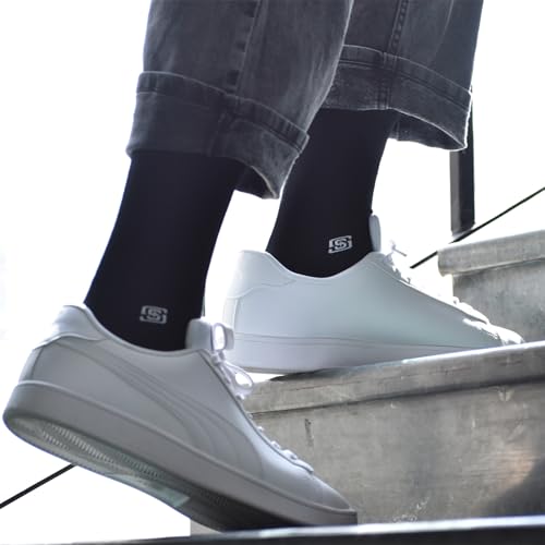 Image of The Sock Street Bamboo Crew Socks for Men Combo | Full Calf Length Premium Bamboo | Odour-Free, Breathable & Durable | Cushioned Base & Anti-bacterial | 3X Softer than Cotton Socks | Pack of 3