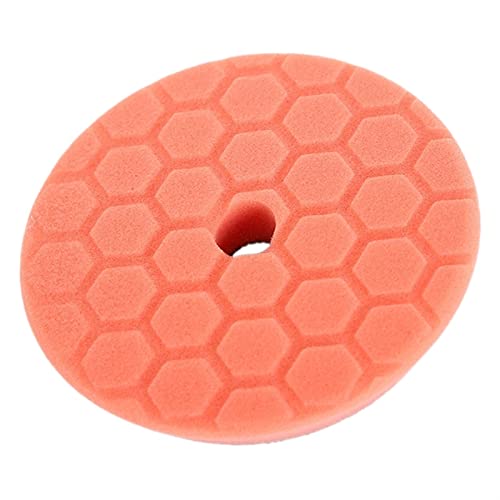 6quot;Almohadillas for pulir, aplicador de cera, almohadillas de esponja for pulir suaves en forma de panal, compatibles con pulidor de búfer de coche, sellado con cera ( Color : Medium Cut Orange )